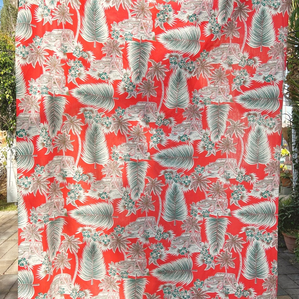 Tropical  Palm Leaves Pattern Drapes Curtains Panels Orange Floral Set Of 2